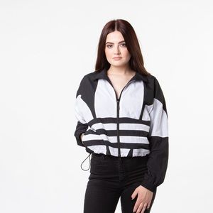 Adidas Oversized Logo Cropped Track Jacket